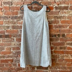 Beach Lunch Lounge Sleeveless Striped Linen Dress - Large